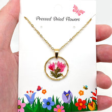 Dried Flowers Floral Irregular Round Pendant Necklace - Leucanthemum paludosum