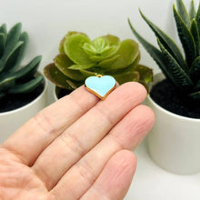 Blue Enamel Heart Charm Bar