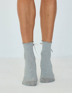 Lucky Honey The Juliet Grippy Sock: White