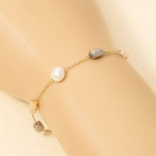 Pearl And Faceted Beads Dainty Chain Bracelet