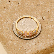 Gold Dipped Cz Flower Bow Ribbon Ring