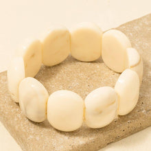 Large Round Acetate Resin Elastic Bracelet - Tortoise