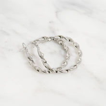 18K Gold PVD Stainless Steel Twist Hoop Earrings - Gold / 30mm