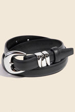 Thin Genuine Leather Belt - Black