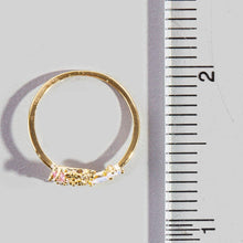 Gold Dipped Cz Moon Star And Butterfly Ring: G