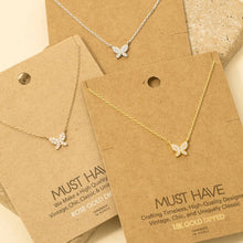 Mini Butterfly Charm Necklace - Gold