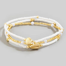 Cowrie And Clam Shell Mixed Beaded Bracelet Set