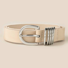 Multi Ring Leather Belt - Black/Gold