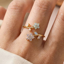 Gold Dipped Cz Floral Open Band Ring: Gold