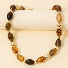 Marble Acrylic And Metallic Beaded Necklace