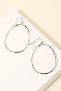 Round Thin Cutout Drop Earrings - Gold