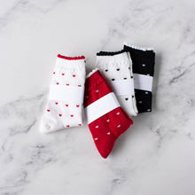 Always Lovely Casual Socks: Red/White Heart