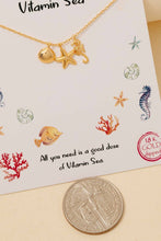 Gold Dipped Sea Life Charms Chain Necklace - Gold