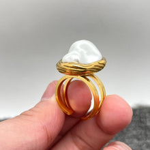 Baroque Pearl 18K Gold Plated Stainless Steel Ring