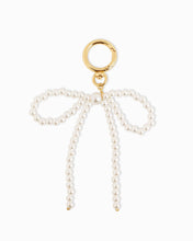 Pearl Bead Bow Keychain Bag Charm - Gold