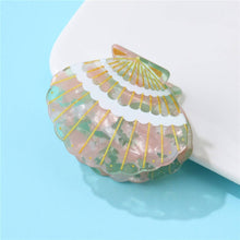 Marbled Seashell Hair Claw Clip - Blue