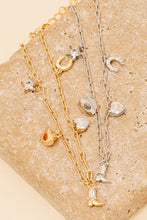 Cz Studded Mini Western Charms Chain Bracelet - Gold