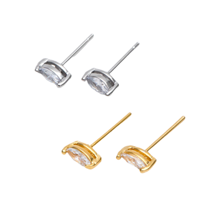 Dainty Cubic Zirconia Studs: Gold