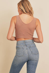 Sunkissed Staple Ribbed Knit Cropped Tank Top - White