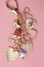 Porcelain Bows, Hearts and Strawberry Bag Charm