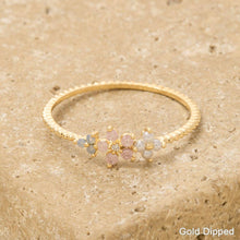 Delicate Gold Dipped Cz Floral Ring: Gold