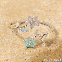 Gold Dipped Cz Floral Open Band Ring: Gold