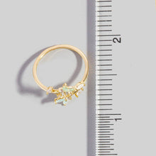 Gold Dipped Cz Butterfly Twist Open Ring: Gold