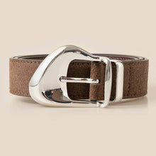Ornate Buckle Soft Leather Belt - Black with Gold Buckle