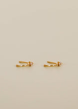 Open Mini Hoop - Champagne CZ - Gold Earrings