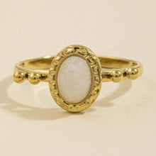 Oval Stone Beaded Accent Band Ring