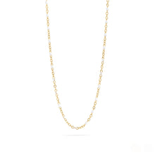 18K Gold PVD Stainless Steel White Confetti Chain Necklace Charm Bar: Stainless Steel Silver / 16+2"