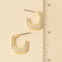 Gold Dipped Thick Squared Hoop Earrings - Gold