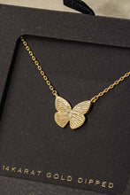 Gold Dipped Butterfly Pendant Necklace - Silver
