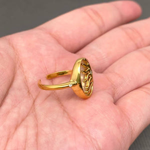 Inlaid Shell 18K Gold Plated Stainless Steel Sun Ring