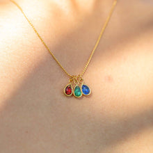 18K Gold PVD Teardrop Birthstone Charm Bar - January