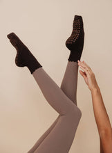 Espresso Dark Brown Neutral Pilates Grip Socks - Daily Grind