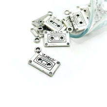 Silver Cassette 3D Charm Bar