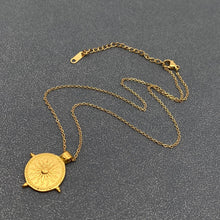18K Golden Stainless Steel Sun Charm Necklace