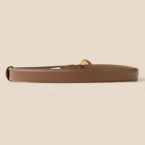 Fashion Warped Buckle Leather Belt - Silver/Ivory