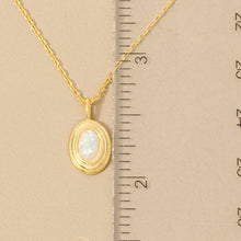 Gold Dipped Vintage Oval Opal Pendant Necklace - Gold