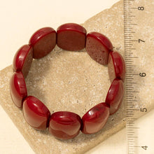 Large Round Acetate Resin Elastic Bracelet - Tortoise