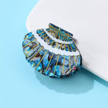 Marbled Seashell Hair Claw Clip - Blue