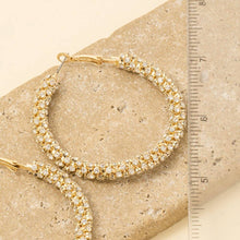 53Mm Studded Tube Hoop Earrings - Gold