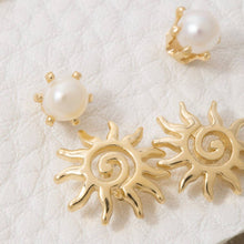 Stars Moon Sun 5 Pair Stud Earrings Set - Gold/Cream