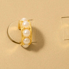 Mini Pearl Studded Post Hoop Earrings