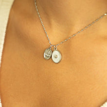 18K Gold PVD Stainless Steel White Enamel Charm Bar with Shell: Stainless Steel Silver