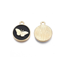 Gold and Black Butterfly Disk Charm Bar