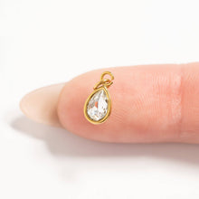 18K Gold PVD Teardrop Birthstone Charm Bar - August