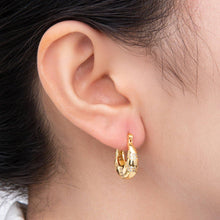 18K Gold Filled 20mm Micro Paved CZ Lined Dome French Lock Latch Hoop Earrings