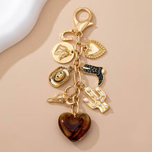 Western Cross Hat Boot Heart Bag Charm